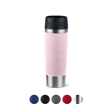 Emsa N20224 Travel Mug Classic Isolierbecher 0,5 Liter , neuer Komfort-Schraubverschluss , Edelstahl , 6h heiß und 12h kalt , 100% dicht , spülmaschinenfest , 360°-Trinköffnung , Pastellrosa im Sale